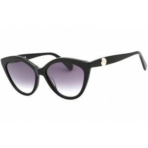 Longchamp Women's Sunglasses - Grey Gradient Lens Black Cat Eye Frame | LO730S 001