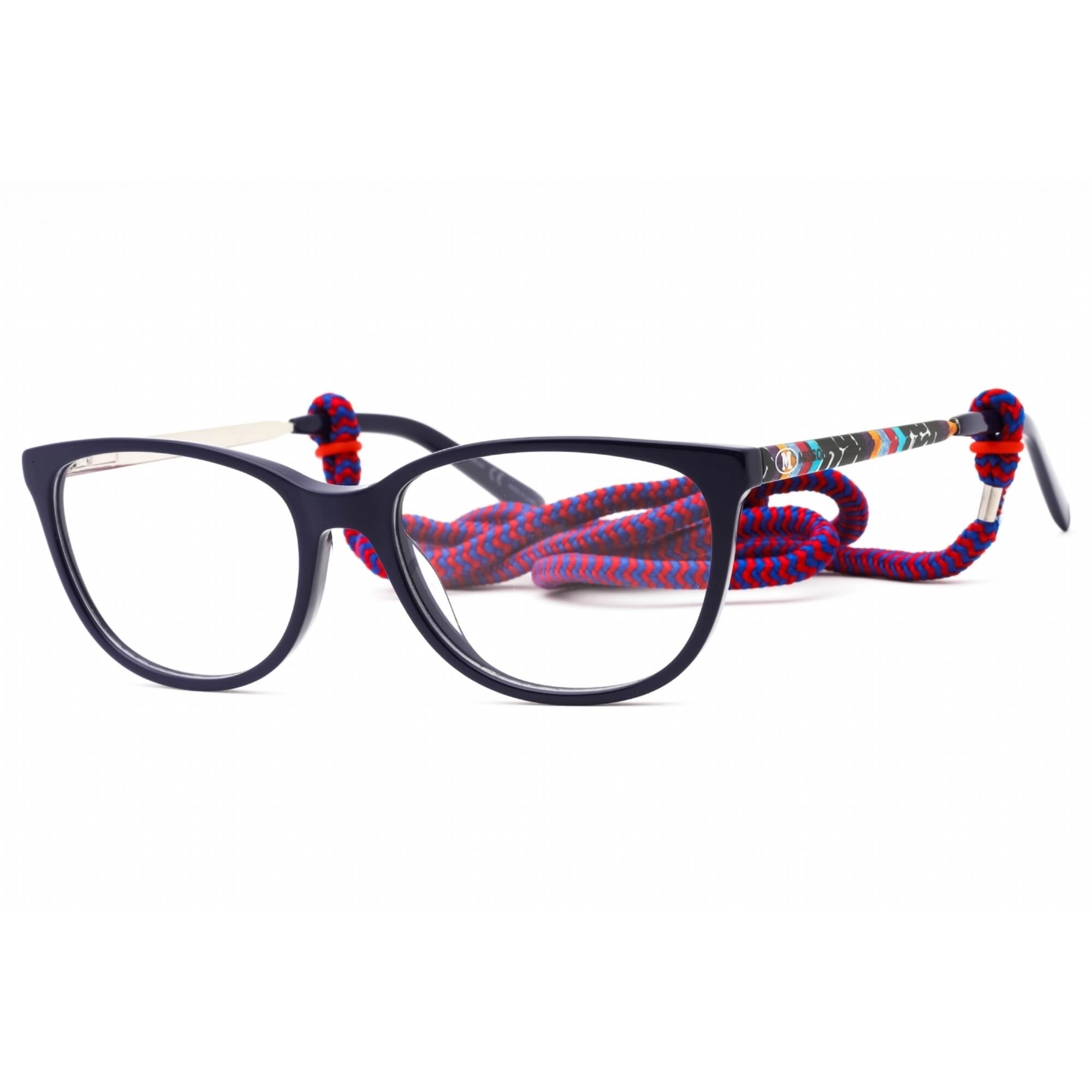 M Missoni Women's Eyeglasses - Blue Plastic Oval Full Rim Frame | MMI 0033 0PJP 00