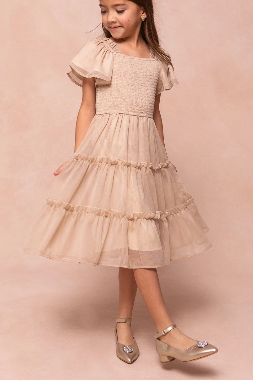Mini Ellie Dress in Champagne Chiffon - FINAL SALE