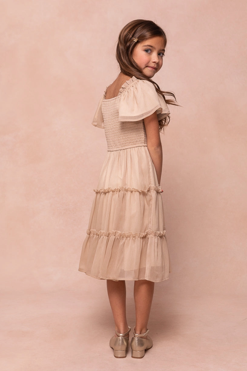 Mini Ellie Dress in Champagne Chiffon - FINAL SALE