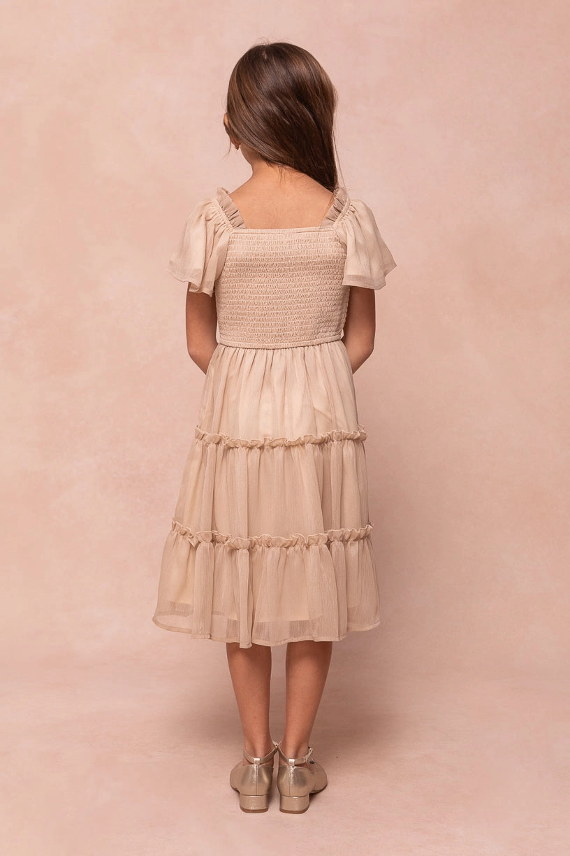 Mini Ellie Dress in Champagne Chiffon - FINAL SALE