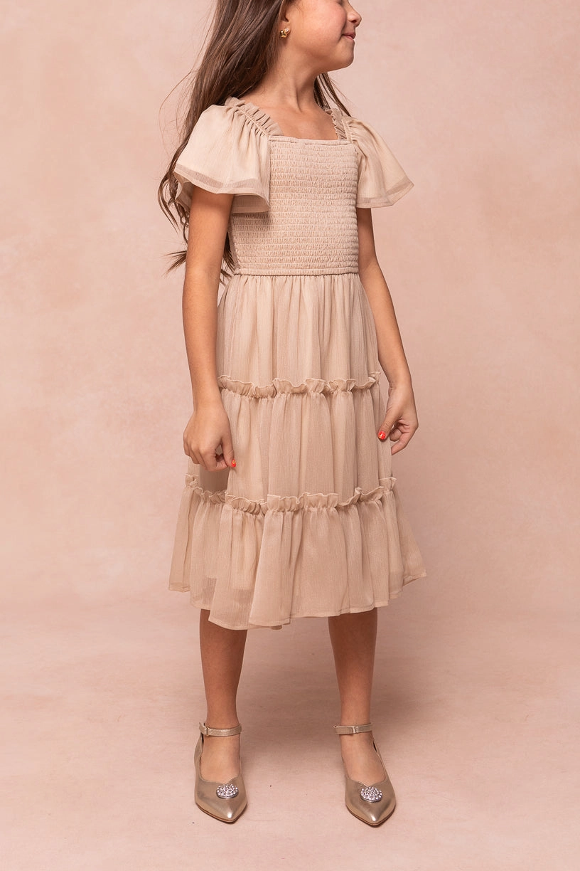 Mini Ellie Dress in Champagne Chiffon - FINAL SALE
