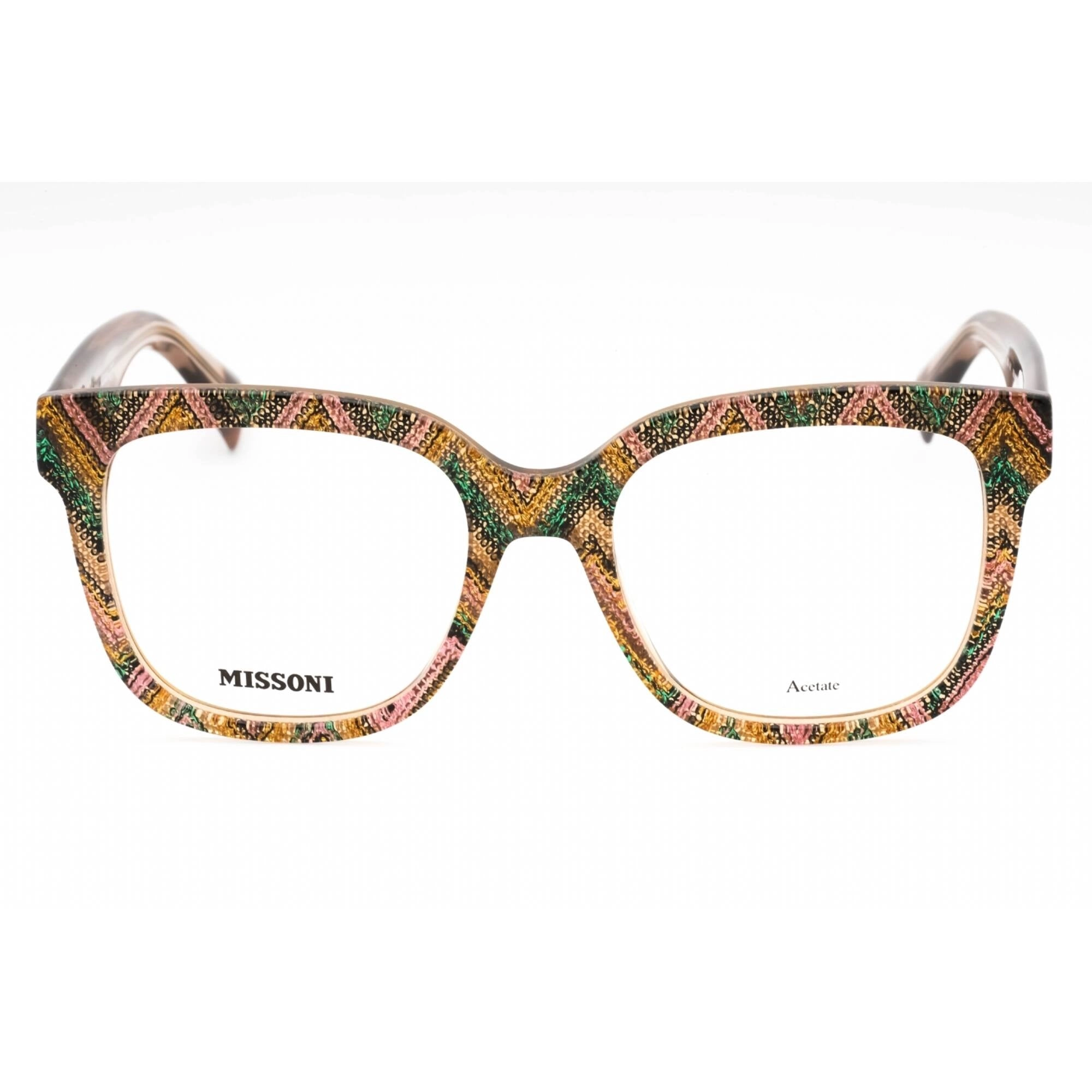 Missoni Women's Eyeglasses - Pattern Pink Green Plastic Square | MIS 0127 0038 00
