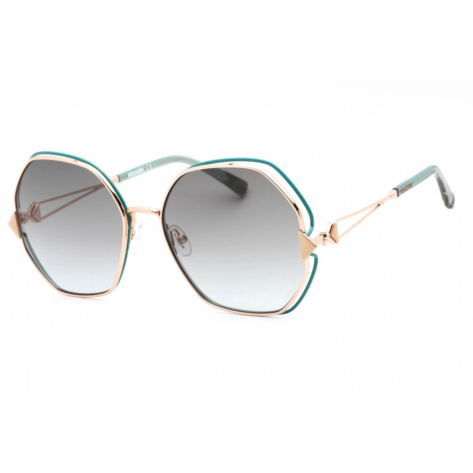 Missoni Women's Sunglasses - Dark Grey Sf Lens Gold Teal Frame | MIS 0075/S 0OGA 9O