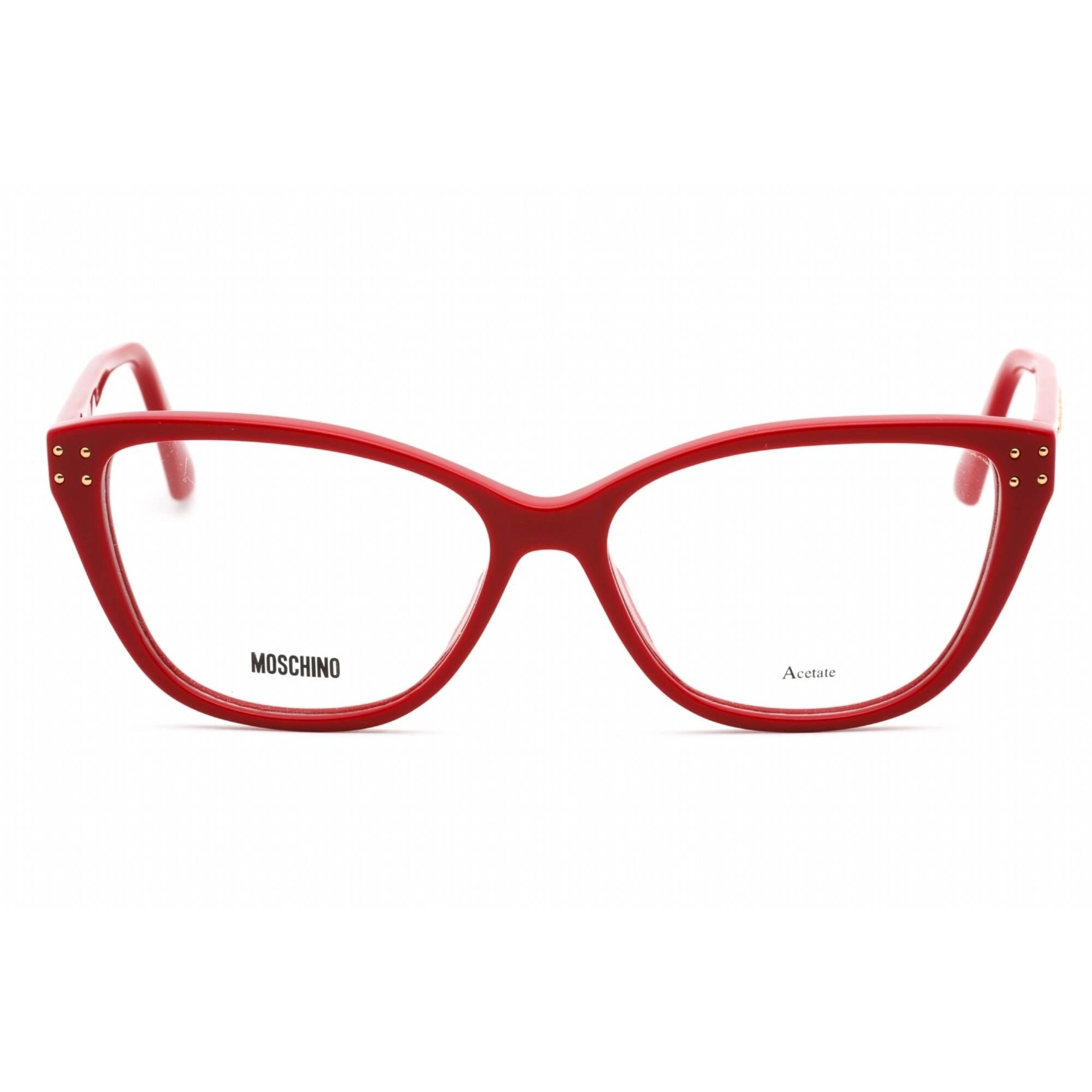 Moschino Women's Eyeglasses - Clear Demo Lens Red Rectangular Frame | MOS583 0C9A 00