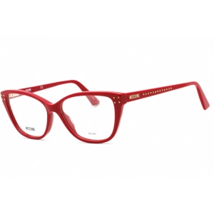 Moschino Women's Eyeglasses - Clear Demo Lens Red Rectangular Frame | MOS583 0C9A 00