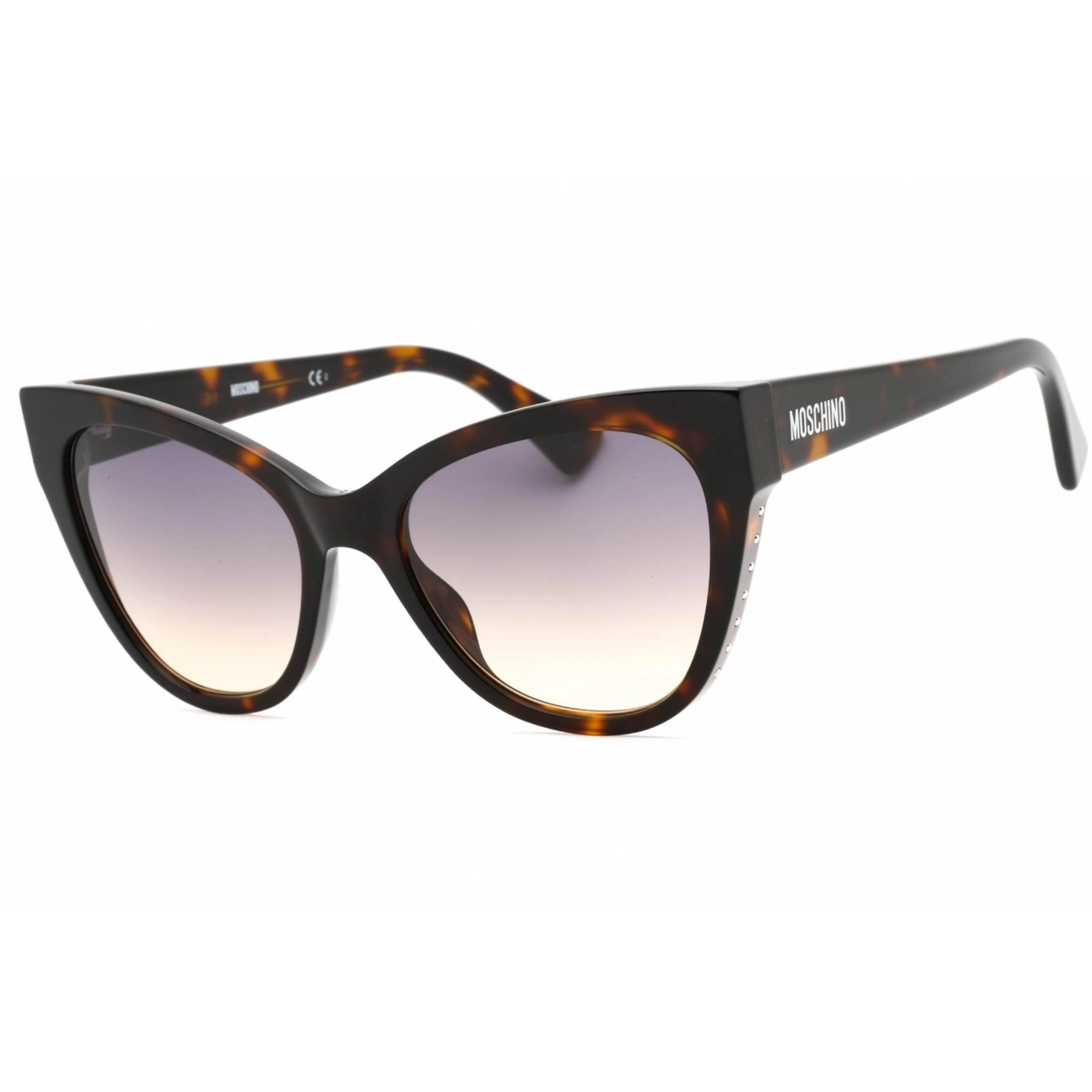 Moschino Women's Sunglasses - Havana Metal Full Rim Cat Eye Frame | MOS056/S 0086 GA