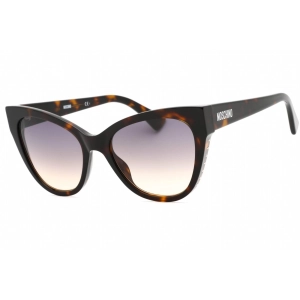 Moschino Women's Sunglasses - Havana Metal Full Rim Cat Eye Frame | MOS056/S 0086 GA