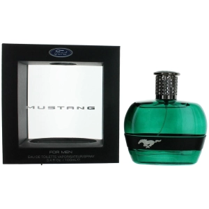 Mustang Men's EDT Spray - Green Pineapple Leaf, Lemon and Red Apple Top Notes, 3.4 oz
