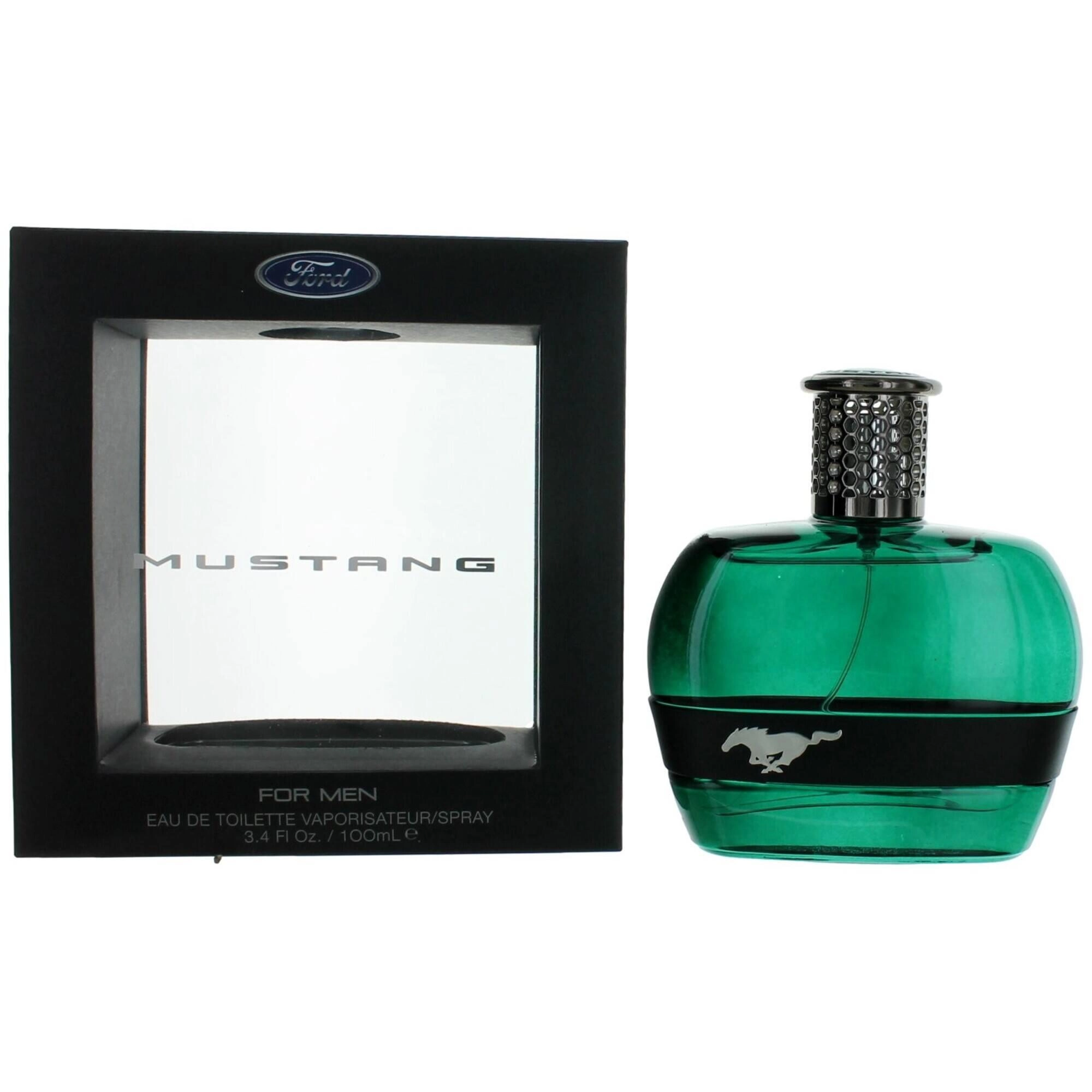 Mustang Men's EDT Spray - Green Pineapple Leaf, Lemon and Red Apple Top Notes, 3.4 oz