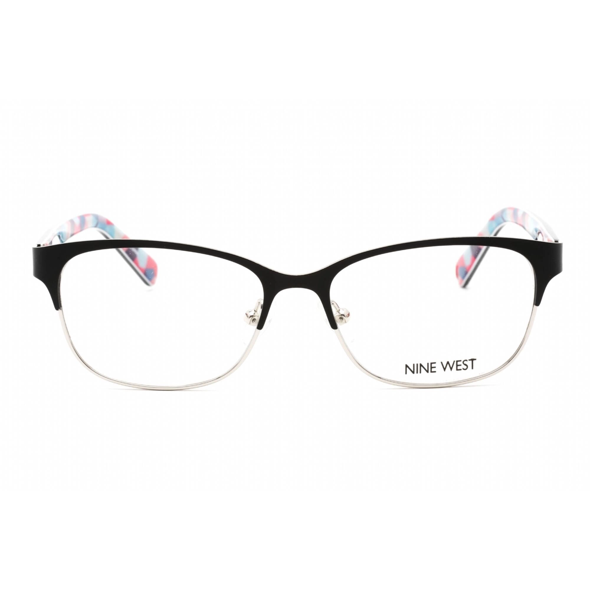 Nine West Women's Eyeglasses - Half Rim Black Metal Rectangular Frame | NW1088 001