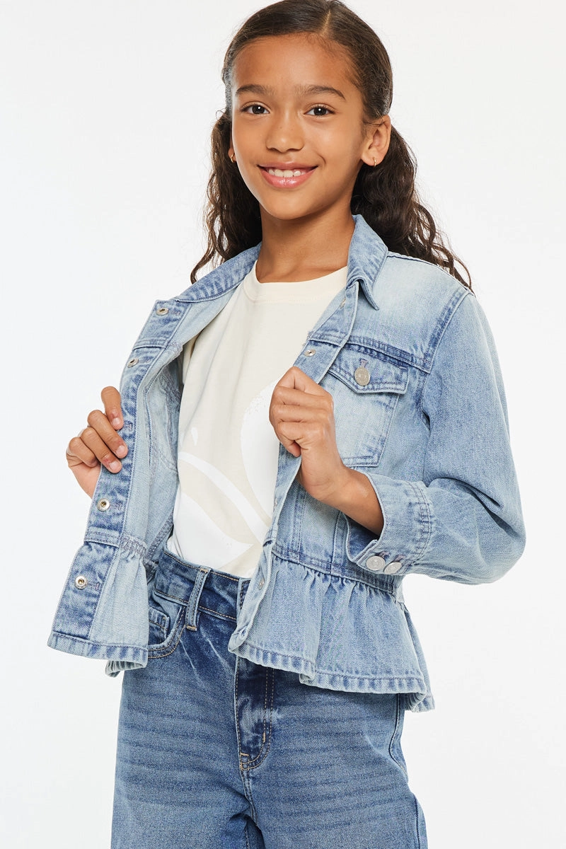 Penny Kids Peplum Denim Jacket