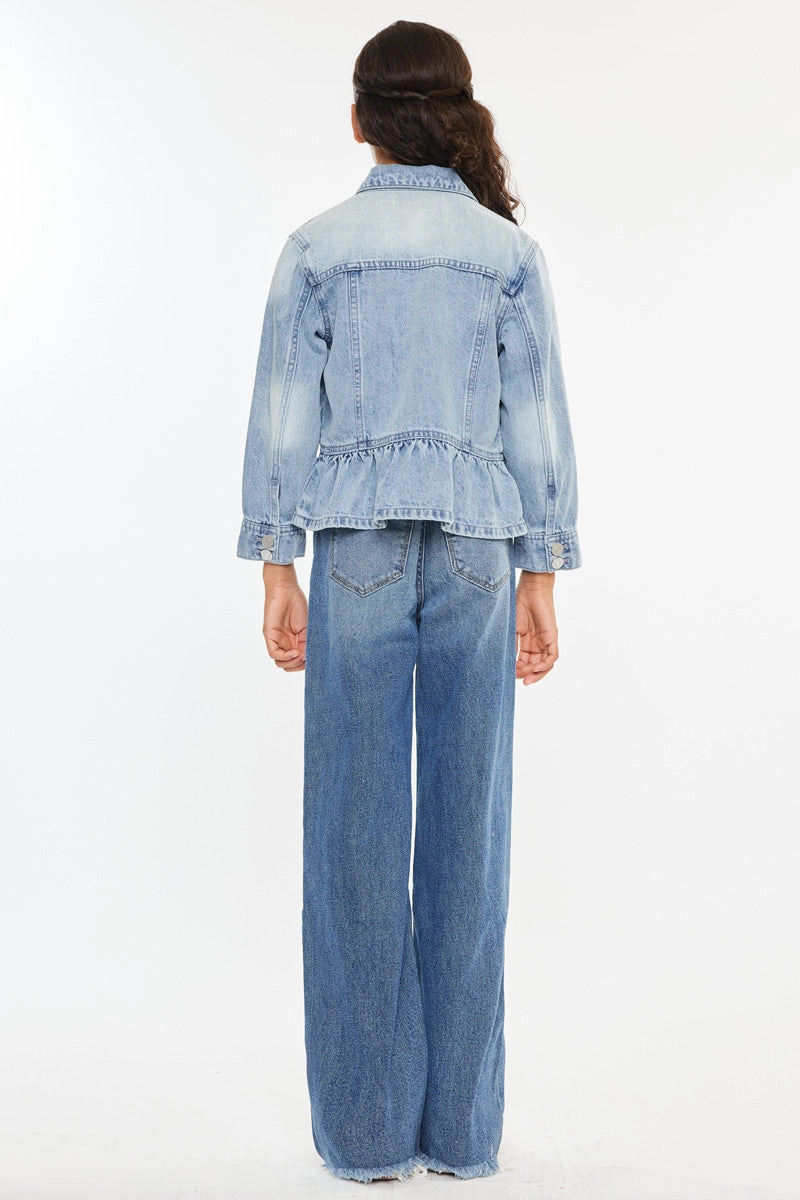 Penny Kids Peplum Denim Jacket