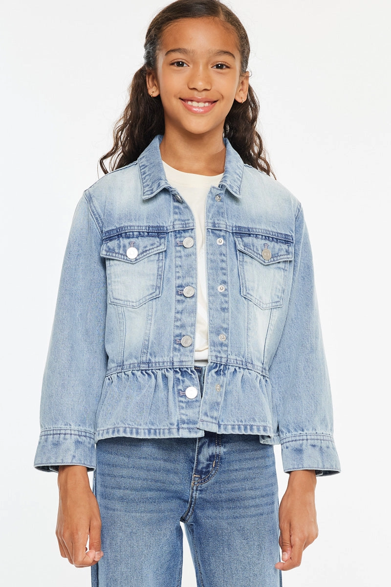 Penny Kids Peplum Denim Jacket