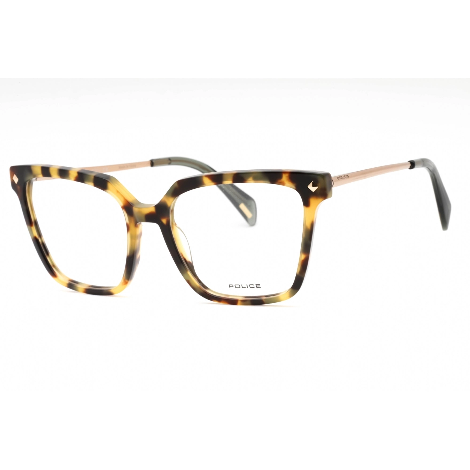 Police Women's Eyeglasses - Light Tortoise Plastic Cat Eye Full Rim | VPLD26 0777