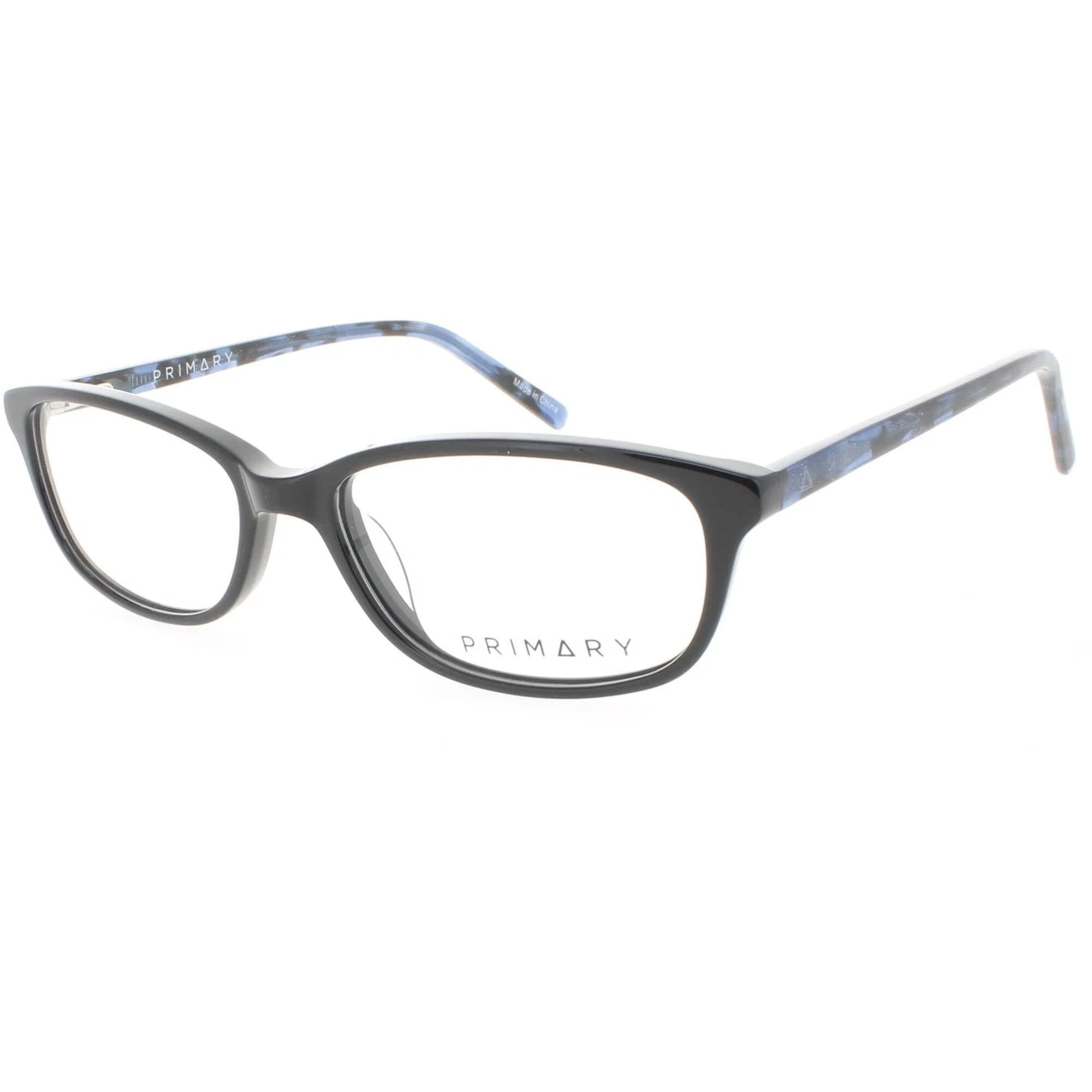 Primary Women's Eyeglasses - Demo Lens Plastic Full Rim Rectangular Frame | 1060 BLACK