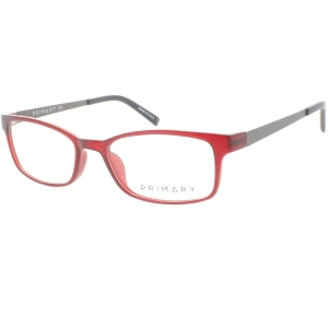 Primary Women's Eyeglasses - Demo Lens Plastic Rectangular Full Rim Frame | PN500 RED