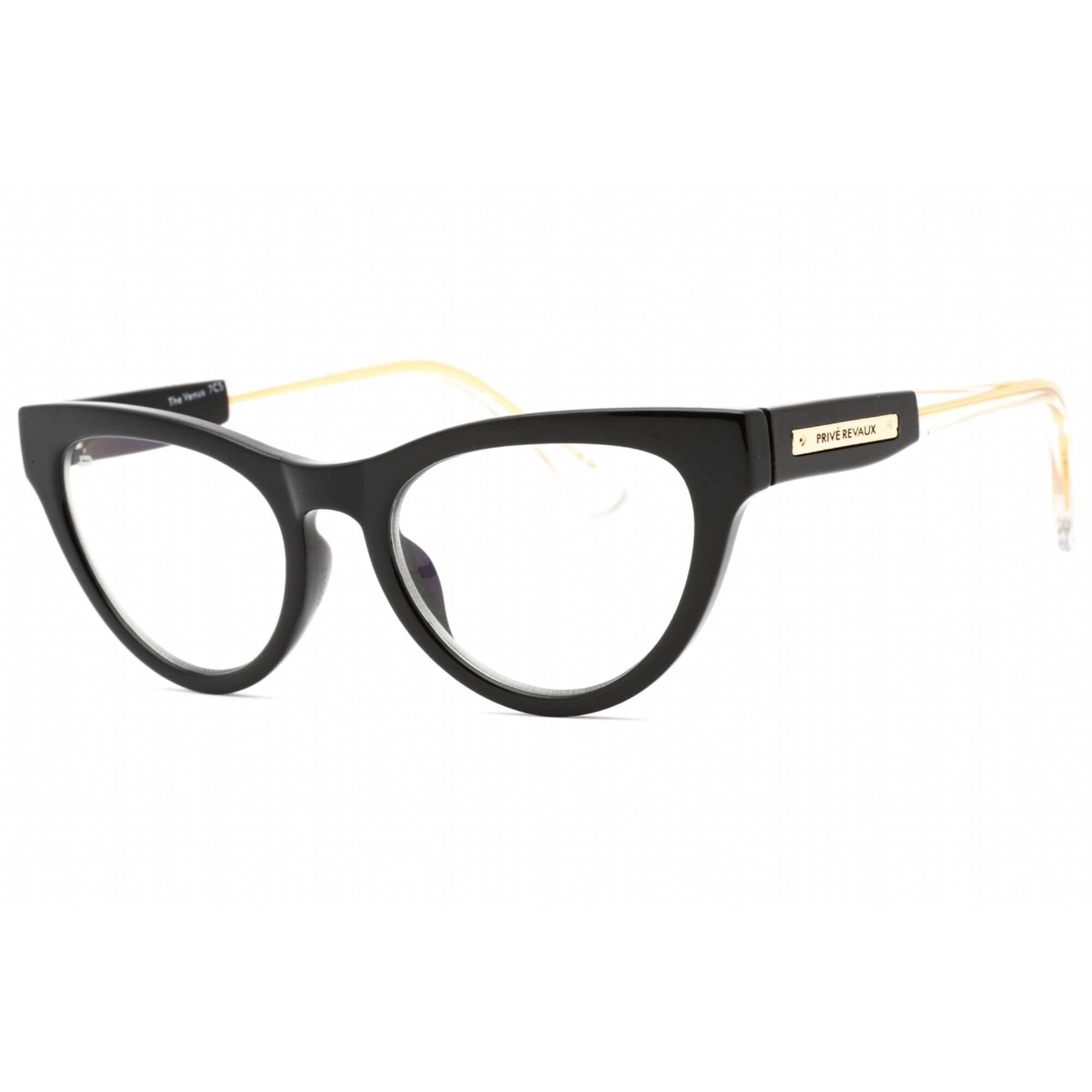 Prive Revaux Women's Eyeglasses - Full Rim Plastic Cat Eye Frame | Venus Black Crystal