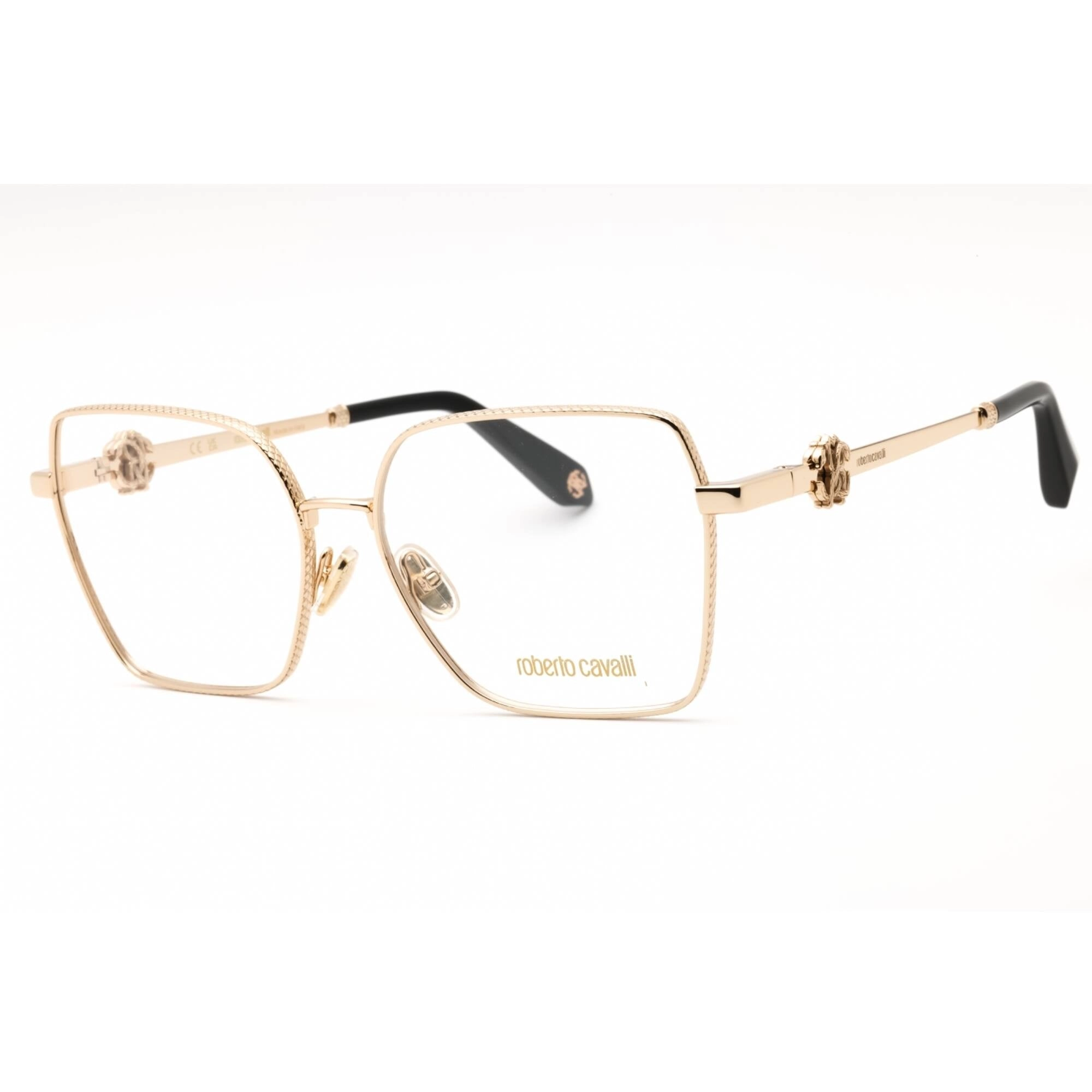 Roberto Cavalli Women's Eyeglasses - Rose Gold Metal Square Full Rim | VRC029 0300