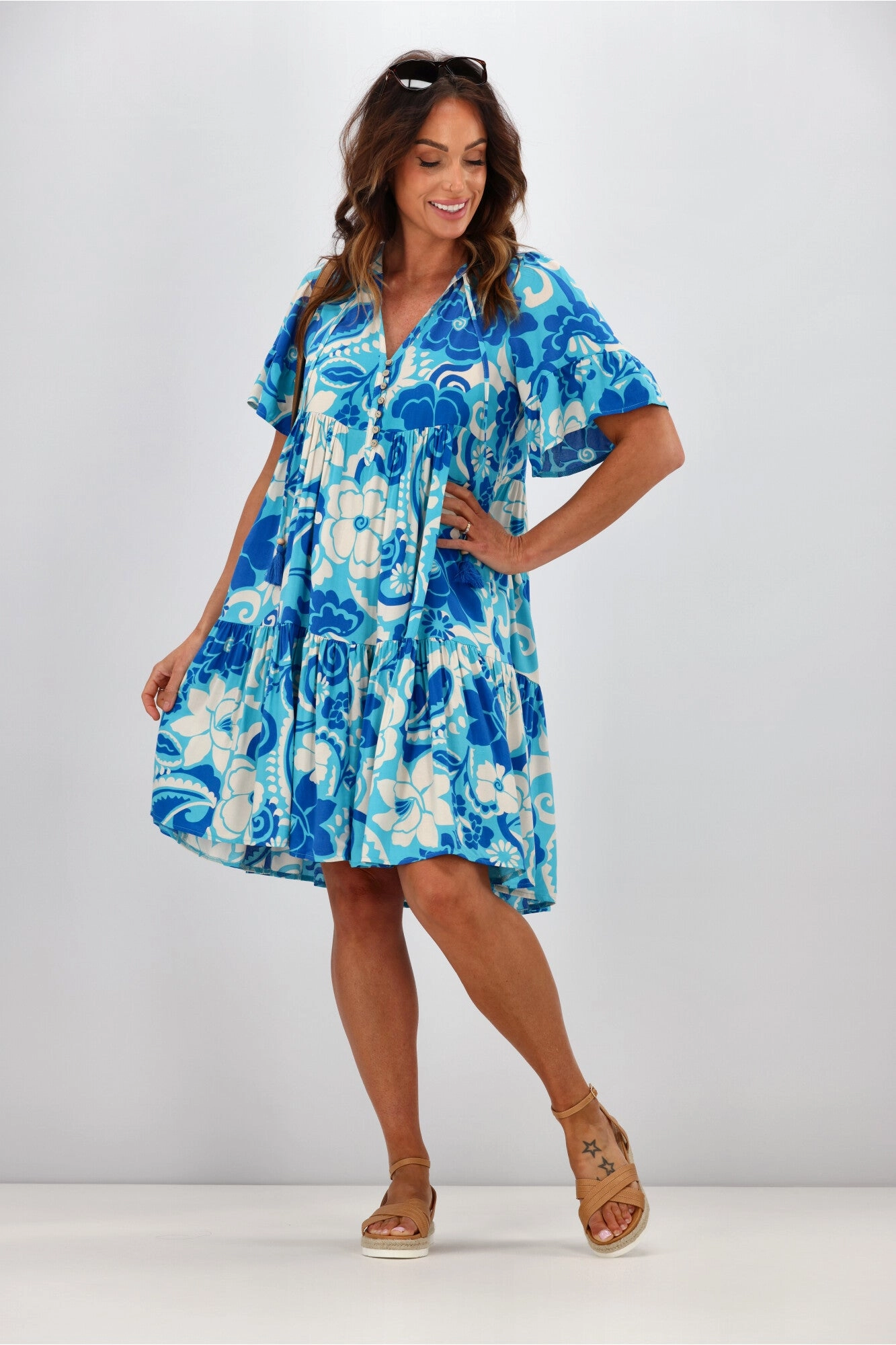 Salty Bright Harper Mini Dress Blue