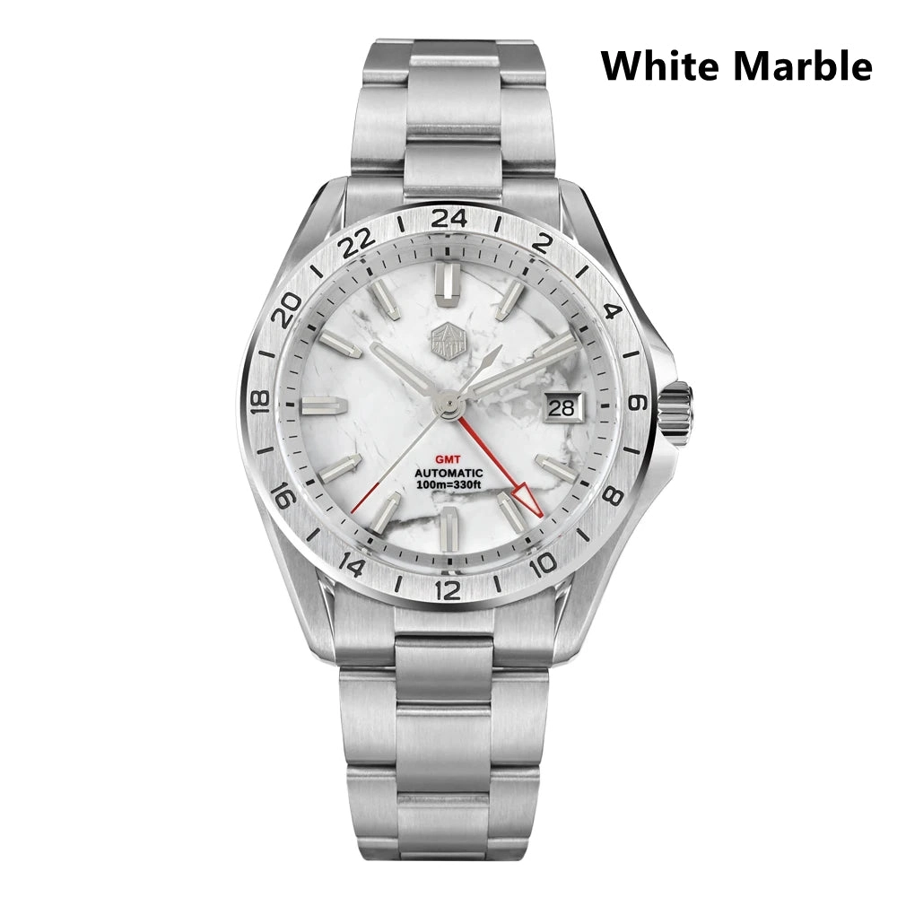 San Martin Aventurine Gemstone NH34 GMT Watch SN0129GB