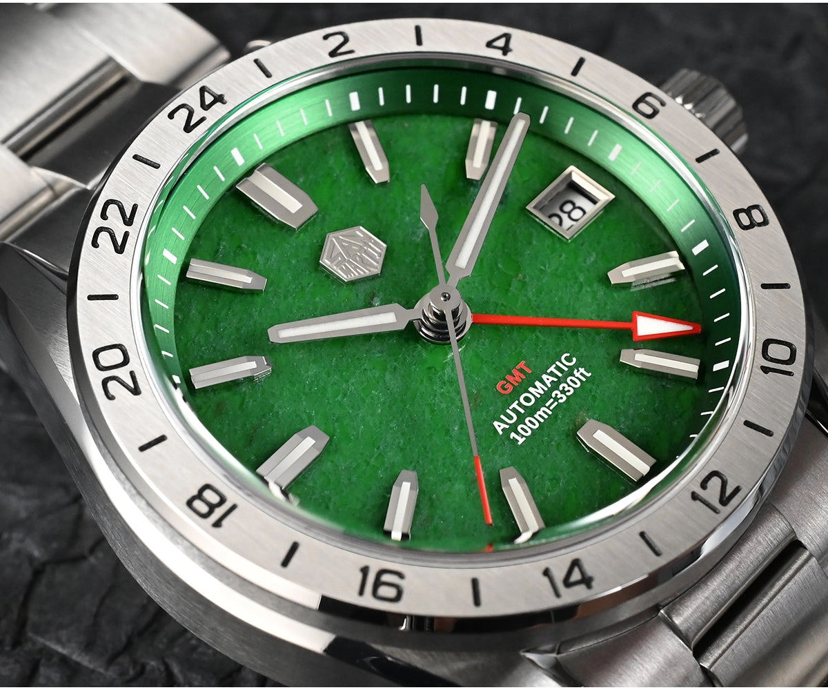 San Martin Aventurine Gemstone NH34 GMT Watch SN0129GB