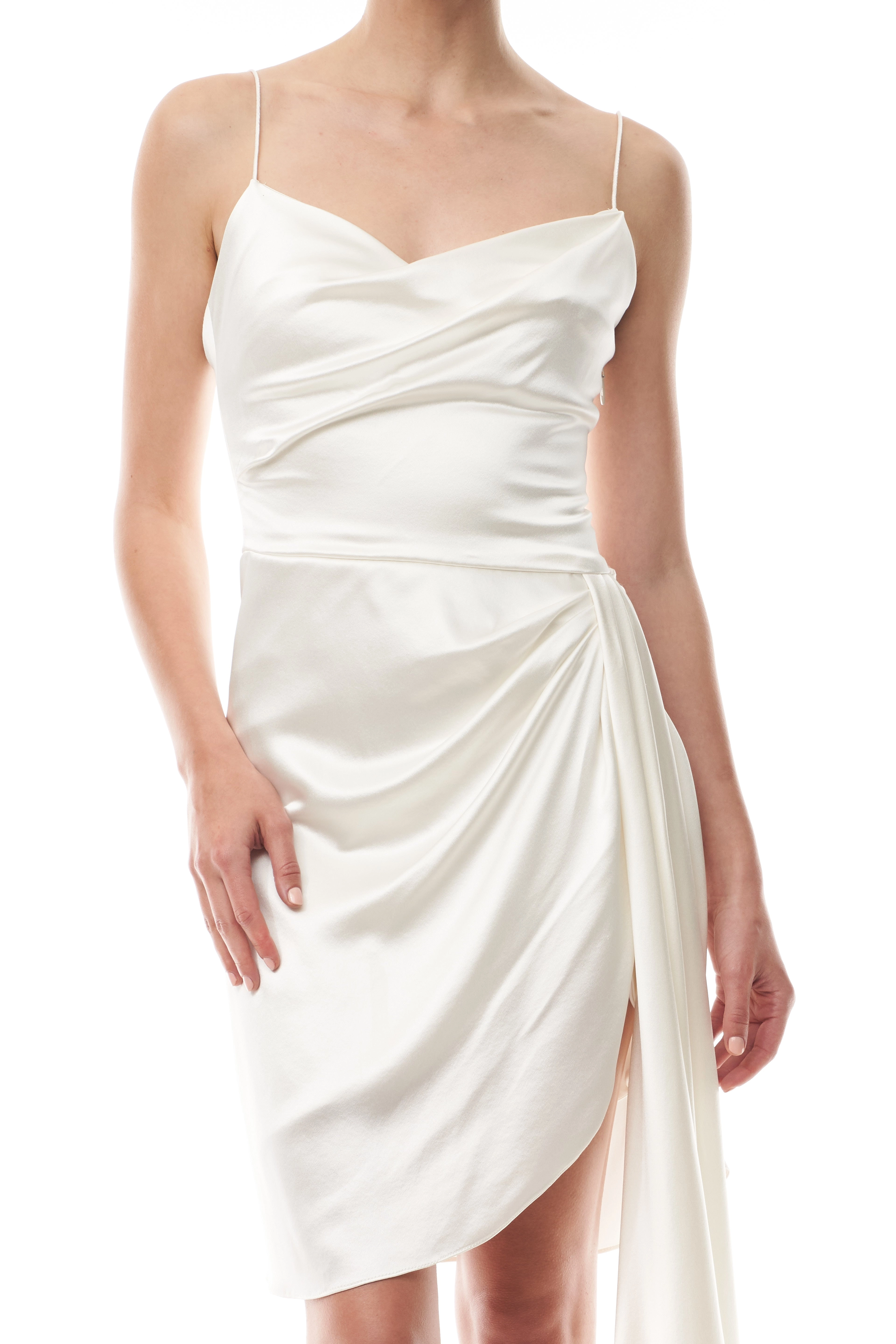 Satin Draped Mini Dress