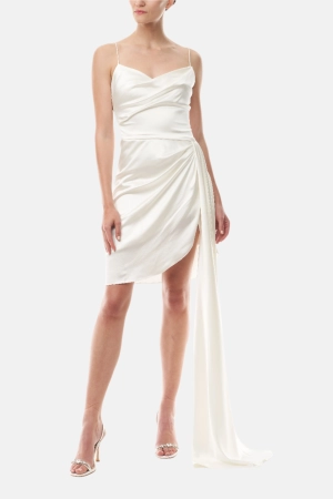 Satin Draped Mini Dress