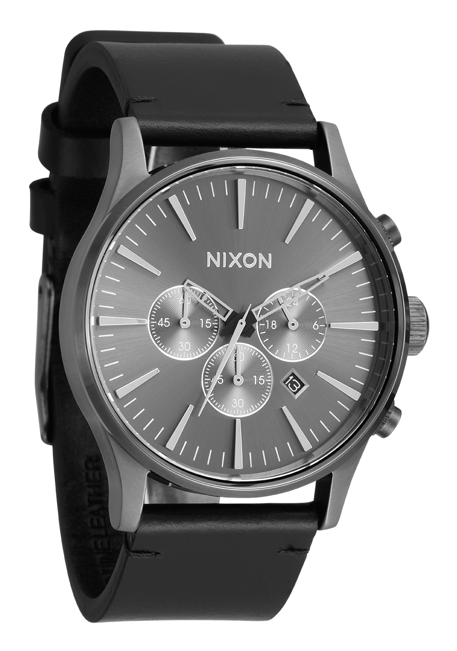 Sentry Chrono Leather - All Gunmetal / Black