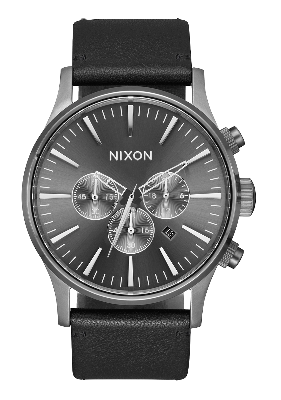 Sentry Chrono Leather - All Gunmetal / Black