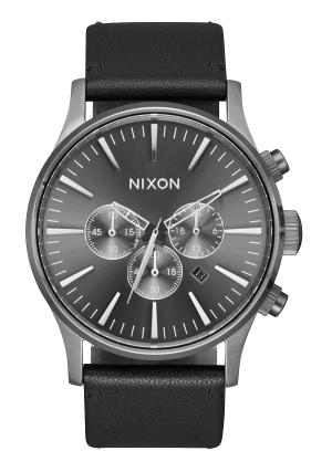 Sentry Chrono Leather - All Gunmetal / Black