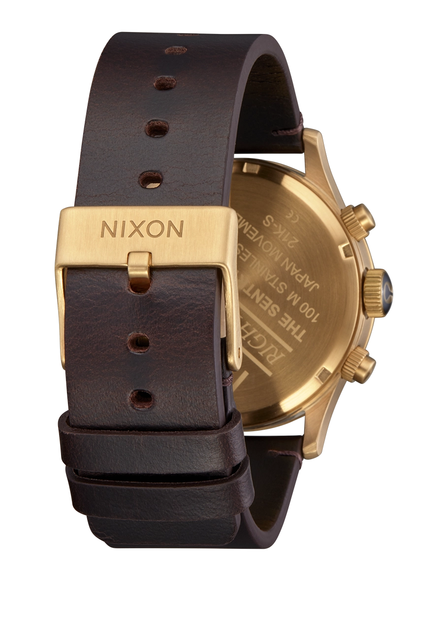 Sentry Chrono Leather - Gold / Indigo / Brown