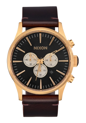 Sentry Chrono Leather - Gold / Indigo / Brown