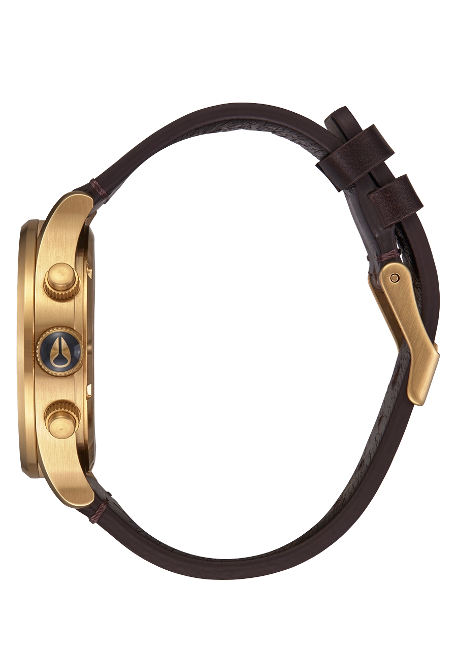 Sentry Chrono Leather - Gold / Indigo / Brown