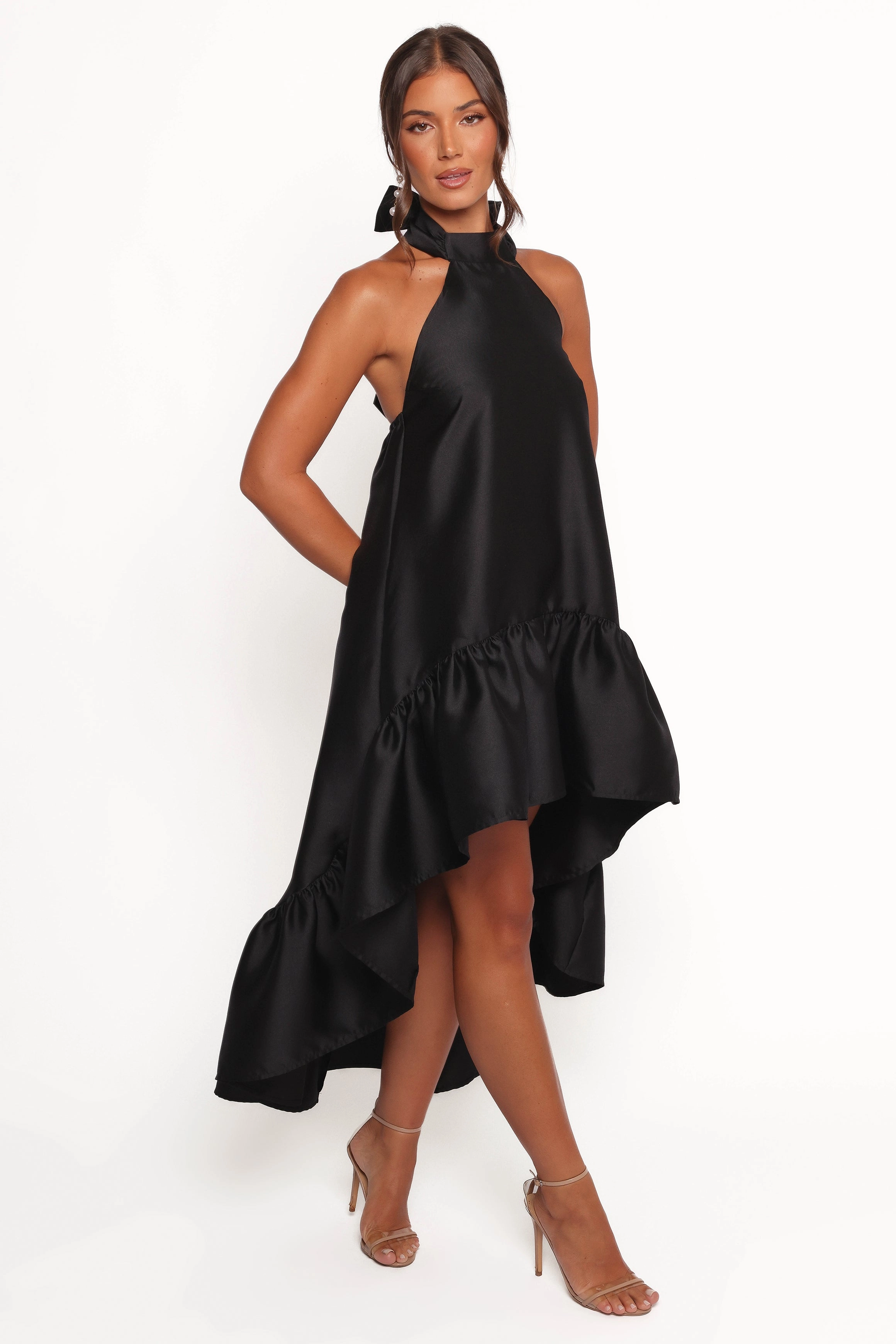 Soren Halterneck Midi Dress - Black