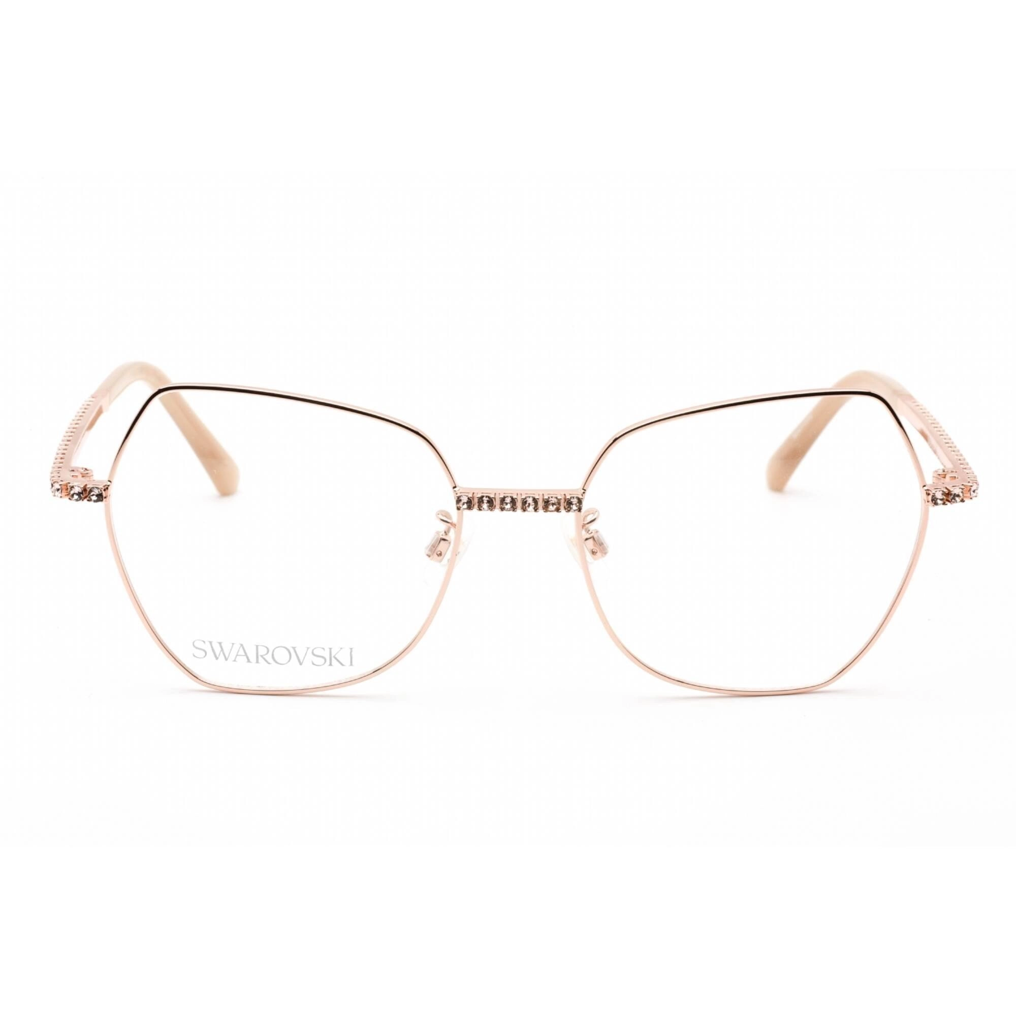 Swarovski Women's Eyeglasses - Butterfly Shiny Rose Gold Metal Frame | SK5422-H 028