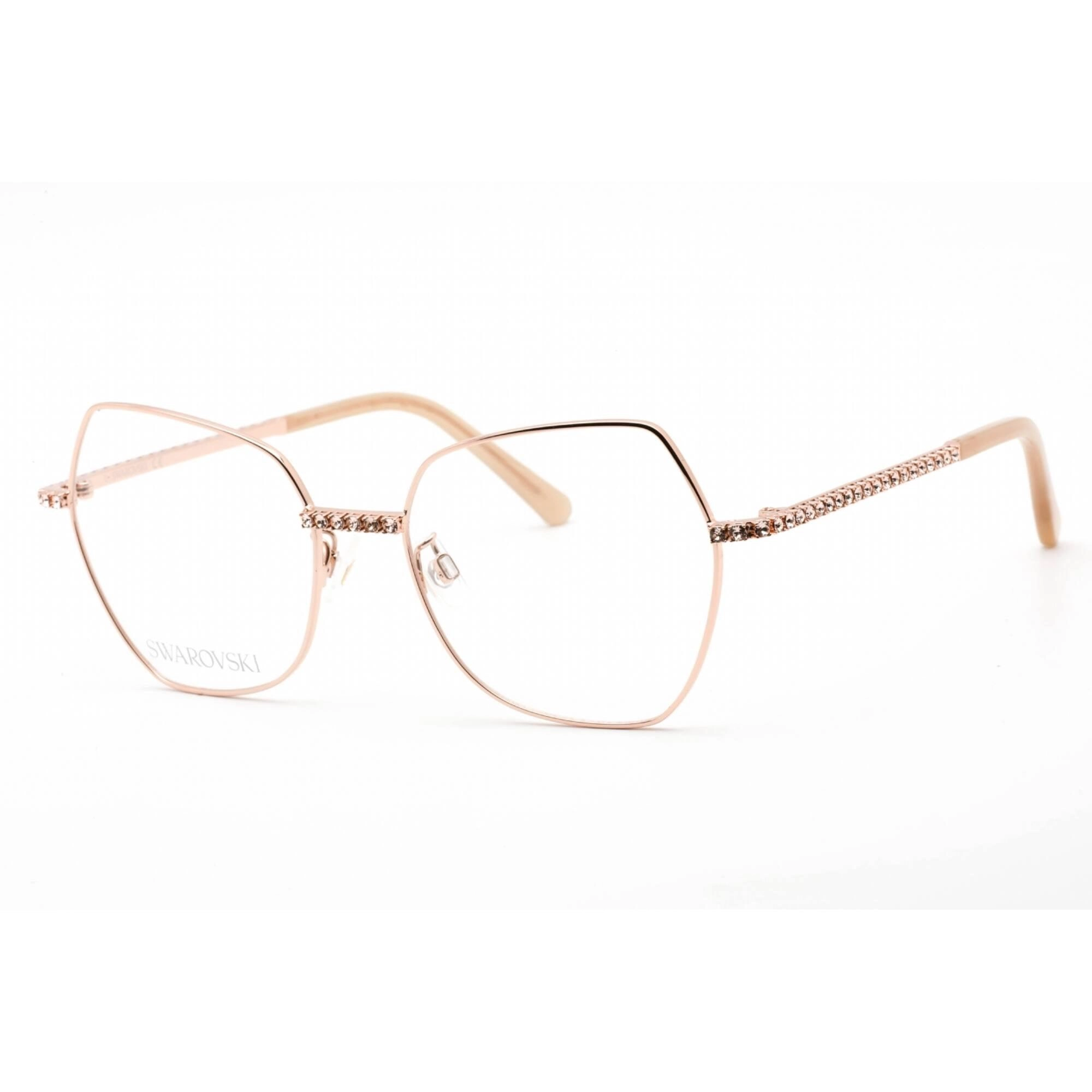Swarovski Women's Eyeglasses - Butterfly Shiny Rose Gold Metal Frame | SK5422-H 028
