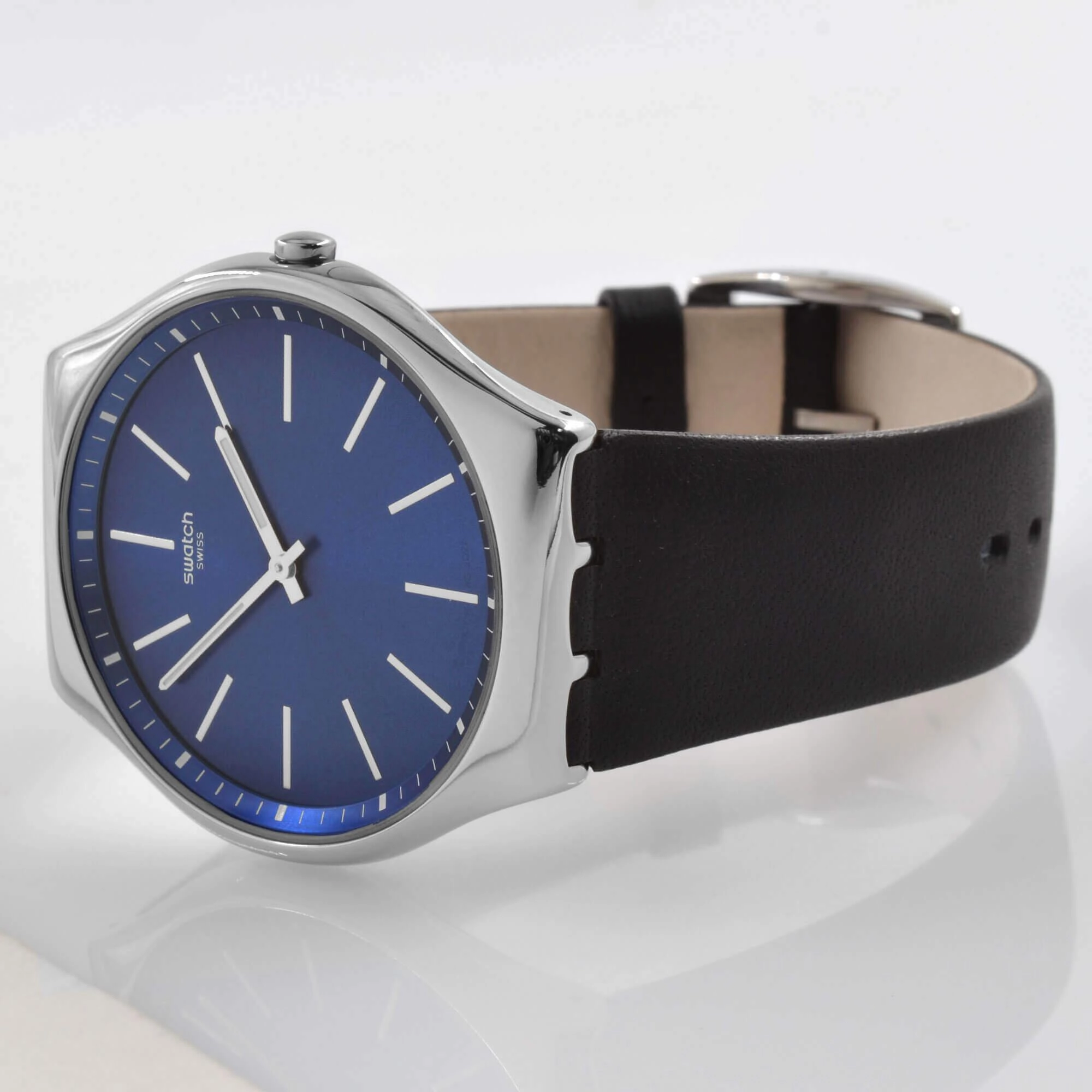Swatch Men's Watch - The May Collection Formal Blue 42 Blue Dial Strap | SS07S125