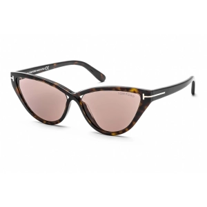 Tom Ford Women's Sunglasses - Dark Havana Plastic Cat Eye Shape Frame | FT0740 52E