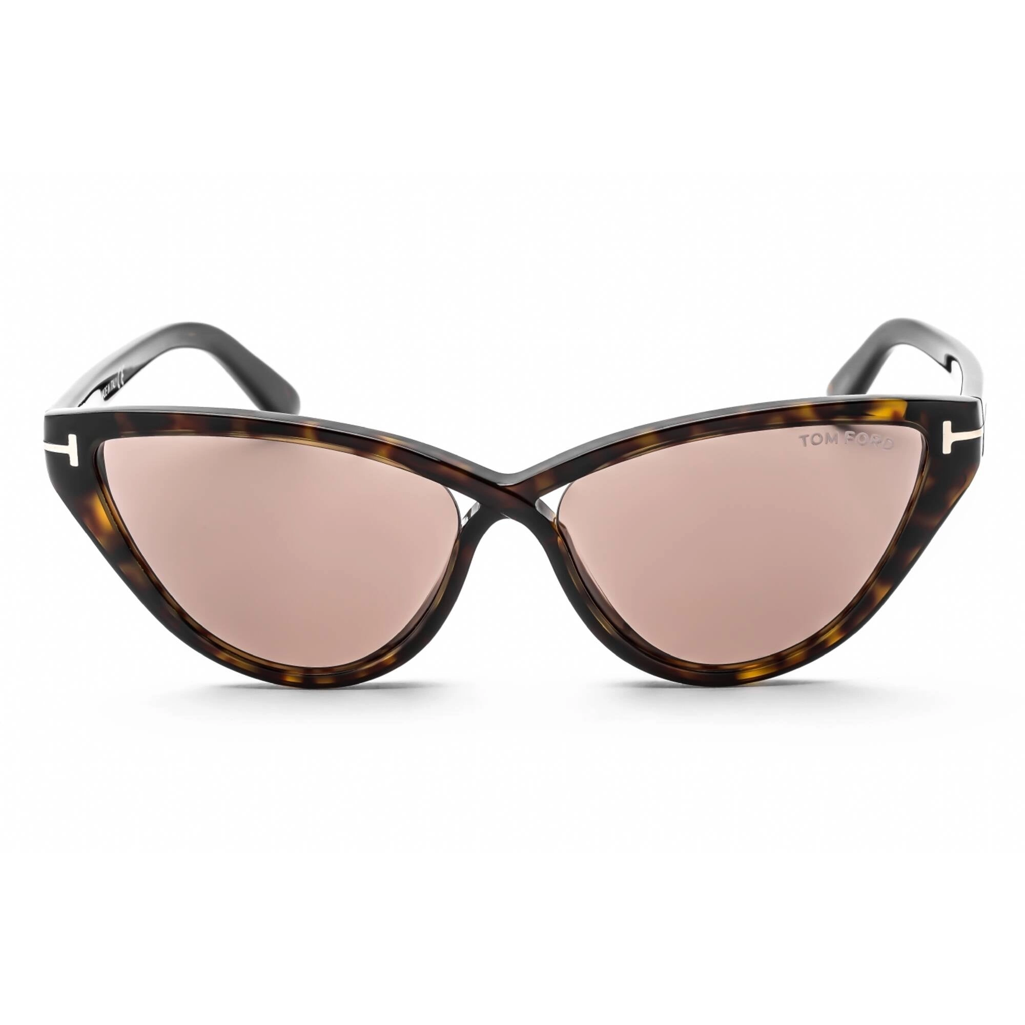 Tom Ford Women's Sunglasses - Dark Havana Plastic Cat Eye Shape Frame | FT0740 52E