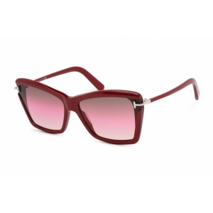 Tom Ford Women's Sunglasses - Shiny Bordeaux Frame Gradient Brown Lens | FT0849 69F
