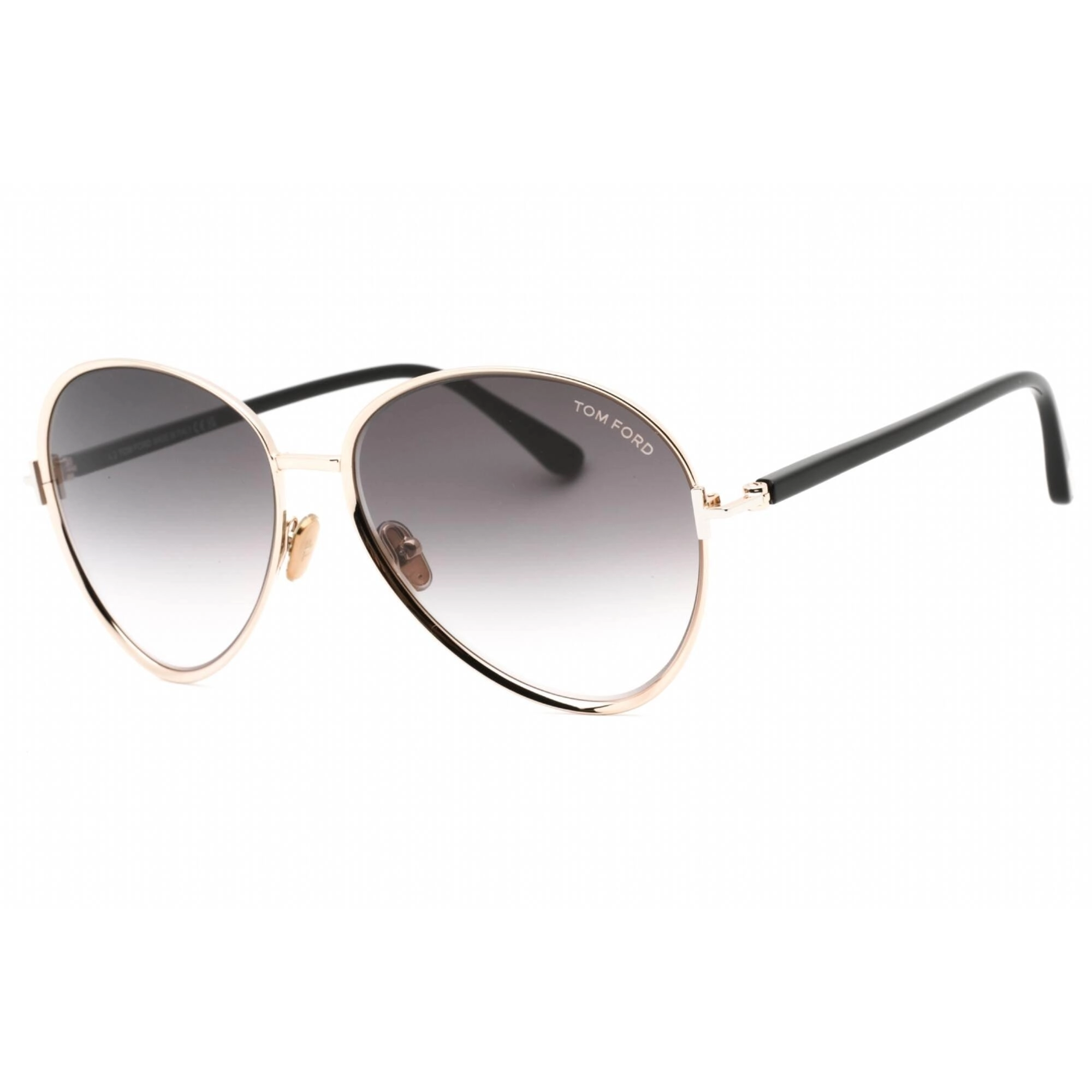 Tom Ford Women's Sunglasses - Shiny Rose Gold Plastic Aviator Shape Frame | FT1028 28B