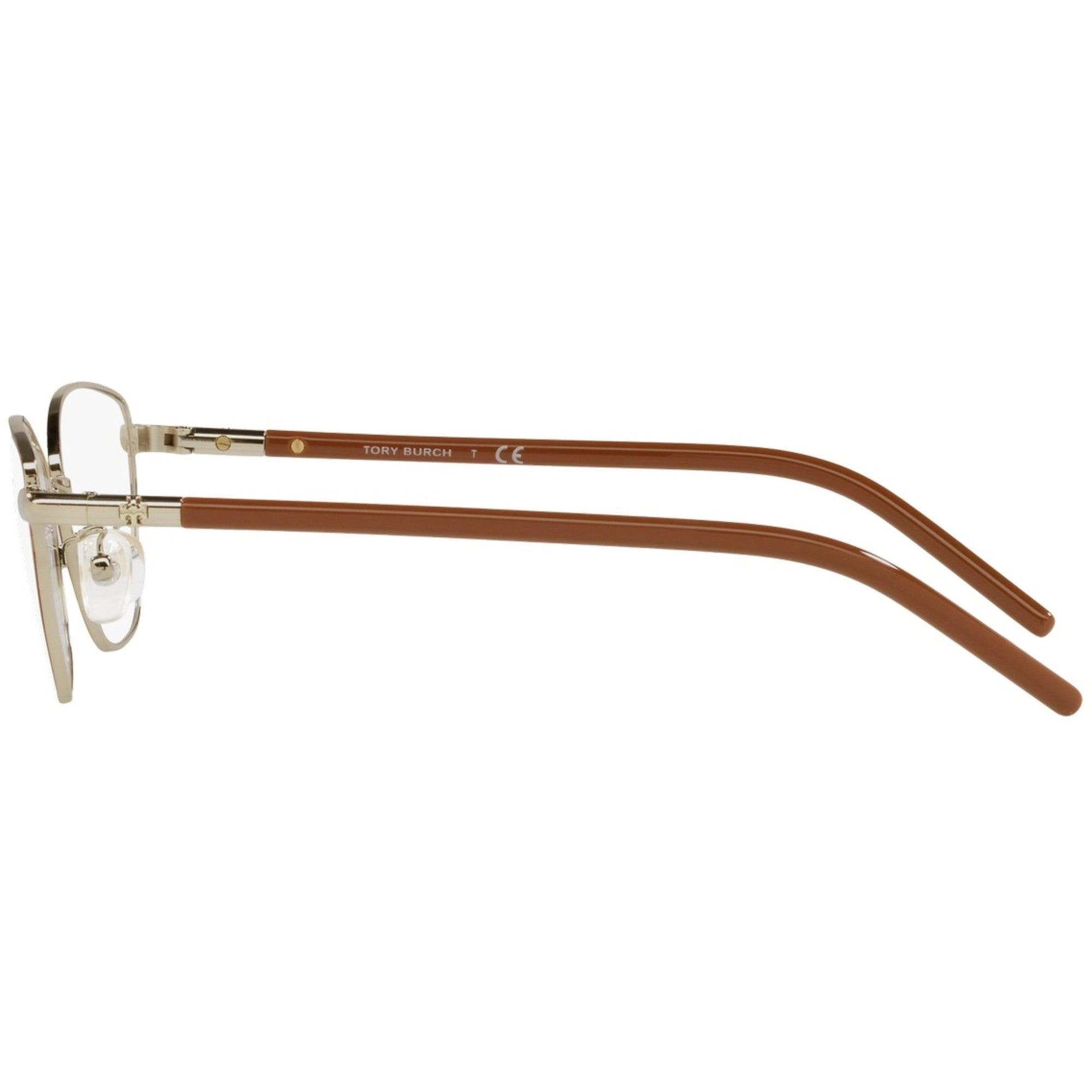 Tory Burch Women's Eyeglasses - Shiny Light Gold/Dark Tortoise Frame, 52mm | 1074 3313