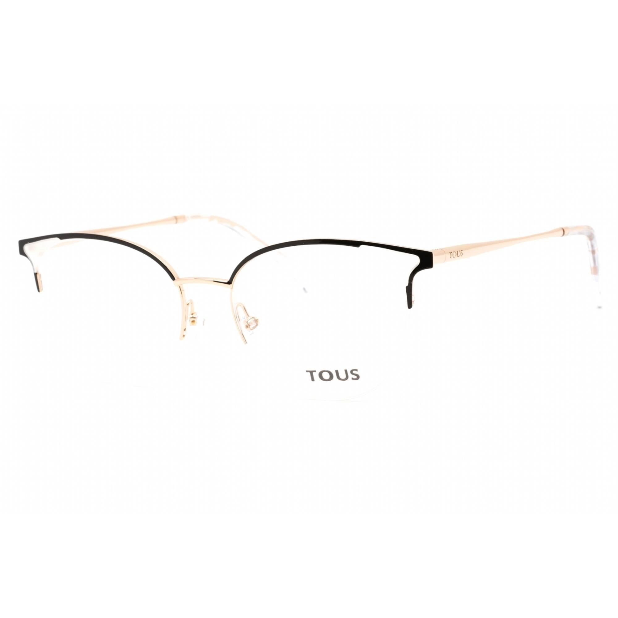 Tous Women's Eyeglasses - Half Rim Shiny Rose Gold Metal Oval Frame | VTO398 0301