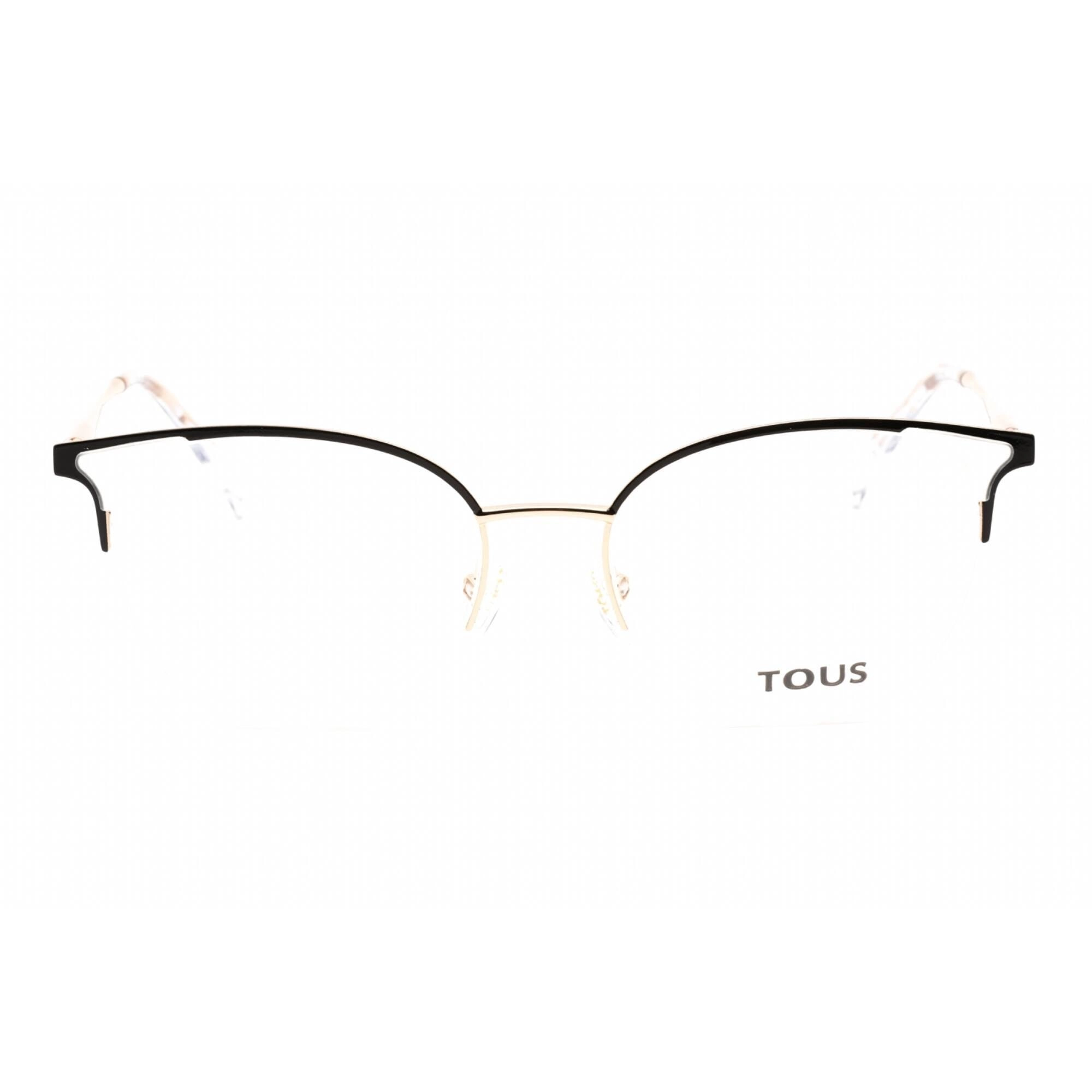 Tous Women's Eyeglasses - Half Rim Shiny Rose Gold Metal Oval Frame | VTO398 0301