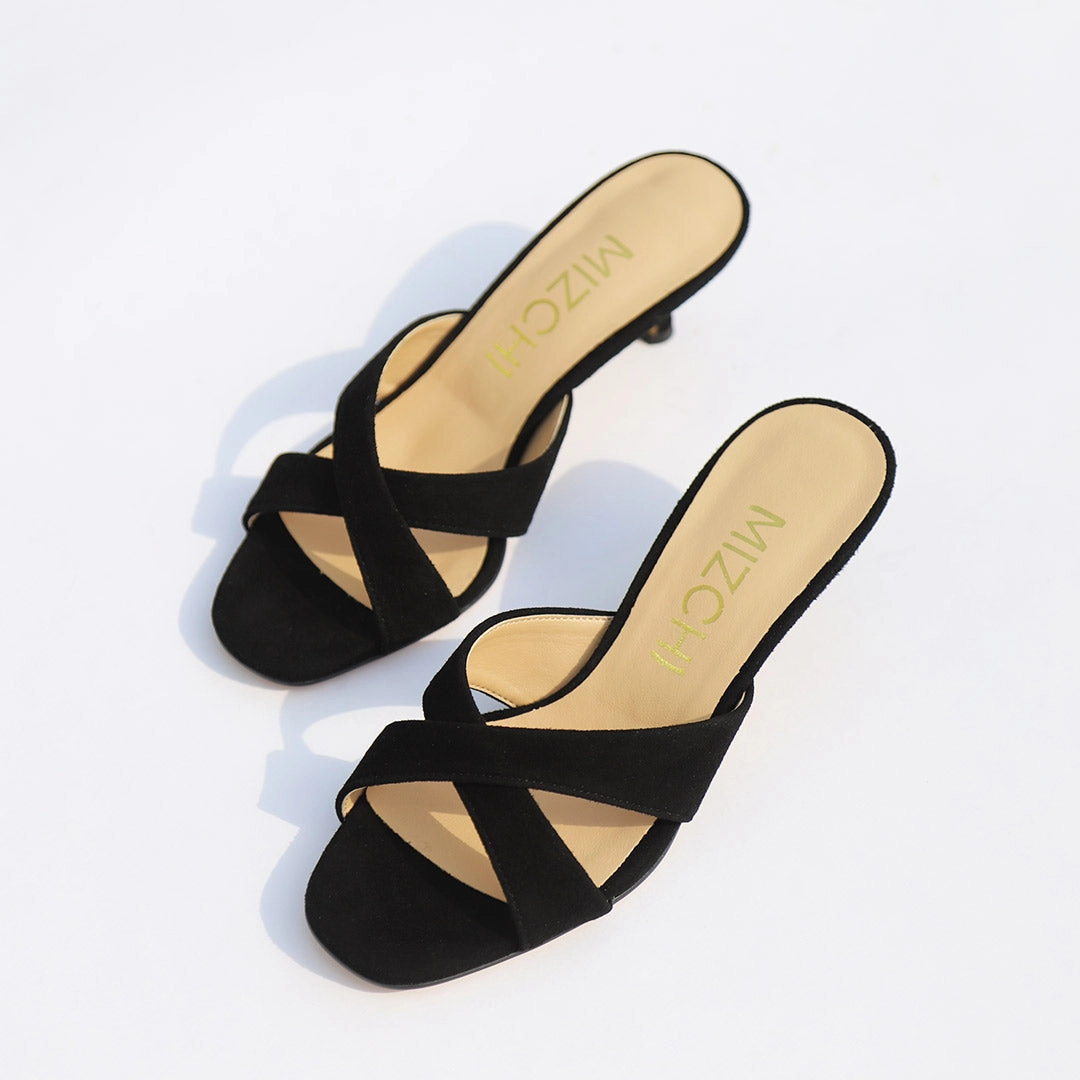 *UK size 2.5 - Anneka  - black suede, 5cm heels