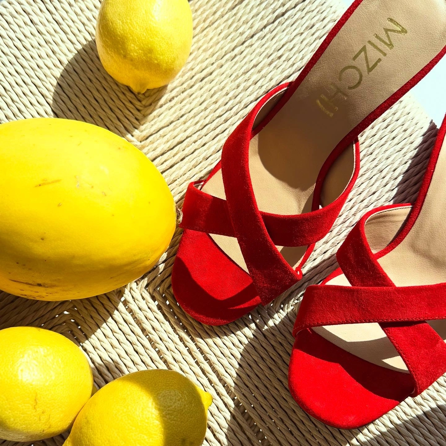 *UK size 2.5 - Anneka  - red suede, 5cm heels