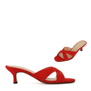 *UK size 2.5 - Anneka  - red suede, 5cm heels