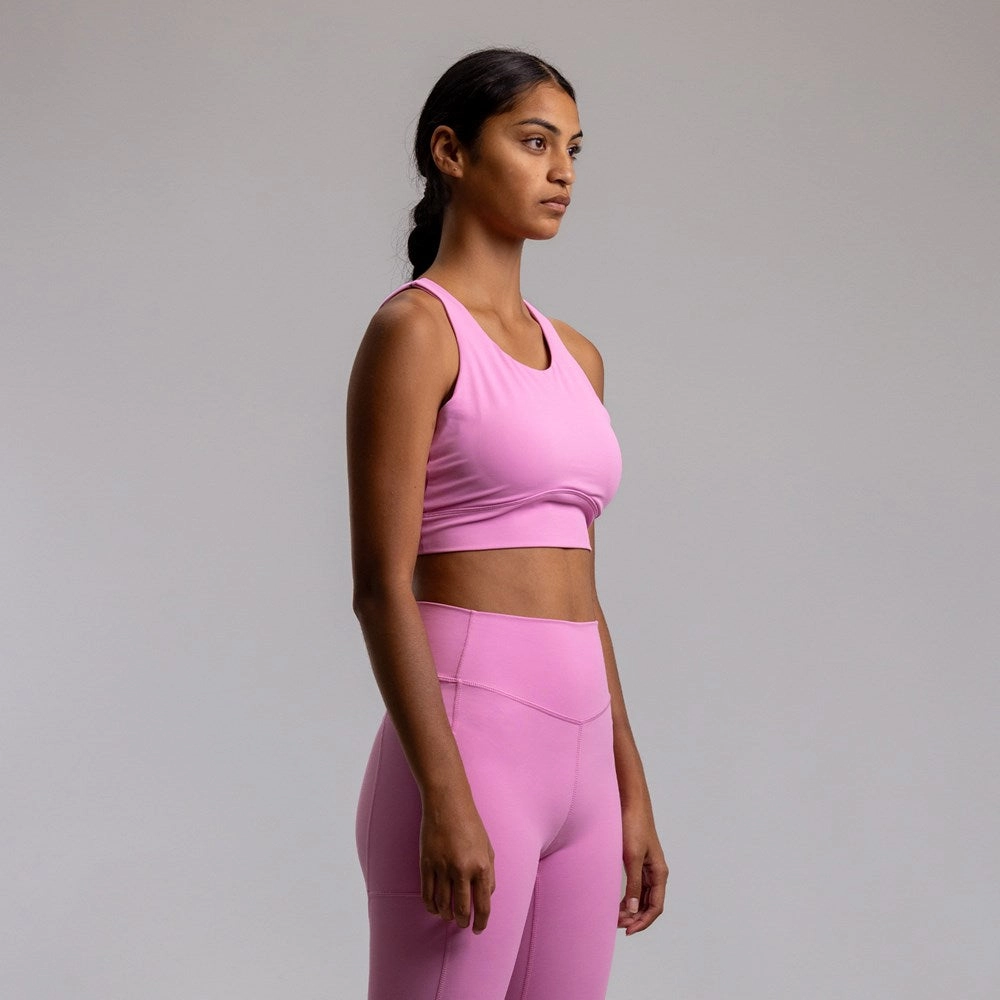 Velocity Sinuous Halter Neck Bra - Women's HAZE