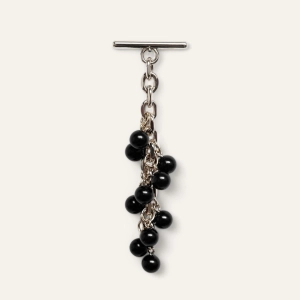 Venus Tassel | Black with Silver hardware